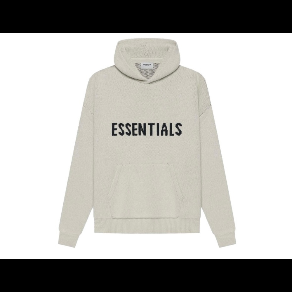 Essentials Knit Hoodie Moss